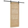 vidaXL Slīdo&scaron;ās durvis Dabiska un melna 86 x 211 cm Priedes masīvkoks
