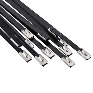 vidaXL Kabeļa saite 12 gab. 4,6 x 200 mm Melns