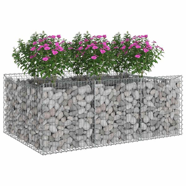 vidaXL Gabions pacelta gulta Sudraba 150 x 100 x 60 cm Cinkots tērauds