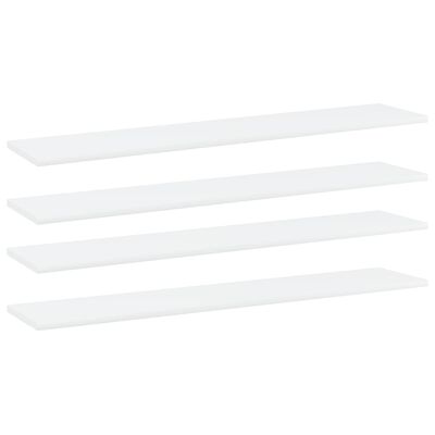 vidaXL plauktu dēļi, 4 gab., balti, 100x20x1,5 cm, skaidu plāksne