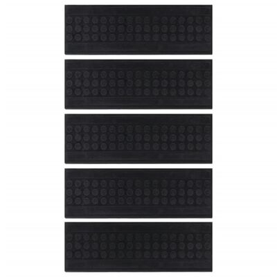 vidaXL kāpņu paklāji, 5 gab., 25x75 cm, gumija