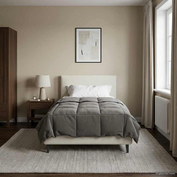 vidaXL Vasaras segas Tiltiņ&scaron; Gai&scaron;i pelēks 135 x 220 cm Mikro&scaron;ķiedra