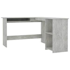 vidaXL stūra rakstāmgalds 120x140x75cm inženierijas koks betona pelēks