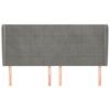 vidaXL galvgalis ar malām, 163x23x118/128 cm, gai&scaron;i pelēks samts