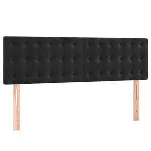 vidaXL gultas galvgaļi, melns, 144x5x78/88 cm, samts