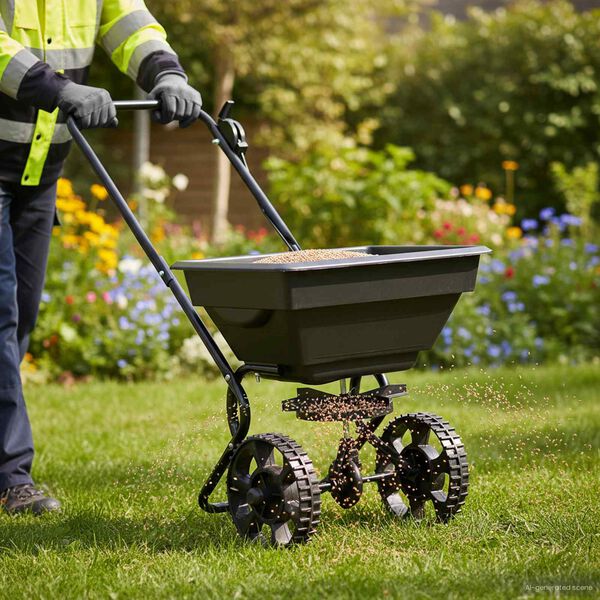 vidaXL Izsēvējs Melna 47 x 82 x 75 cm PVC un tērauds