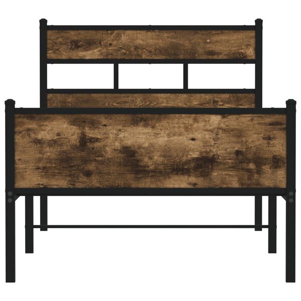 vidaXL gulta bez matrača, ozolkoka, 90x190 cm, inženierijas koks