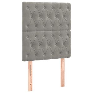 vidaXL galvgalis, gai&scaron;i pelēks, 80x7x118/128 cm, samts