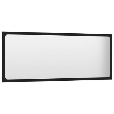 vidaXL vannasistabas spogulis, melns, 100x1,5x37 cm, skaidu plāksne