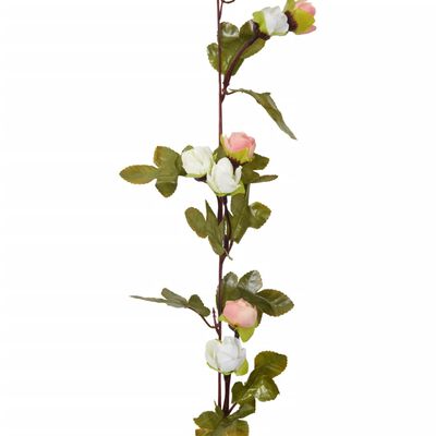 vidaXL mākslīgo ziedu vītnes, 6 gab., šampanieša krāsā, 215 cm