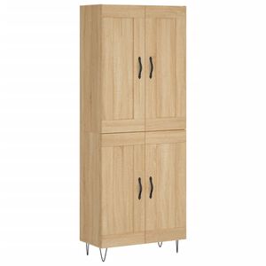 vidaXL augstais skapis, ozolkoka, 69,5x34x180 cm, inženierijas koks
