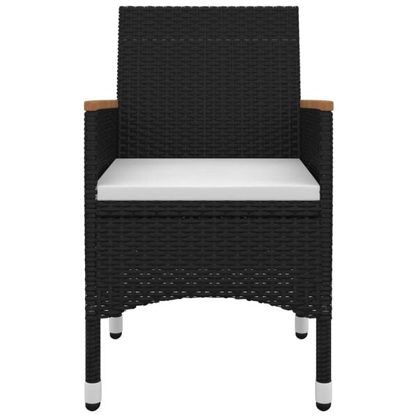 vidaXL 5-daļīgs dārza mēbeļu komplekts, PE rotangpalma, stikls