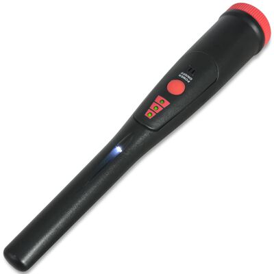 vidaXL metāla detektors, melns ar sarkanu