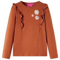 Bērnu krekls ar garām piedurknēm, oranži brūns, 92