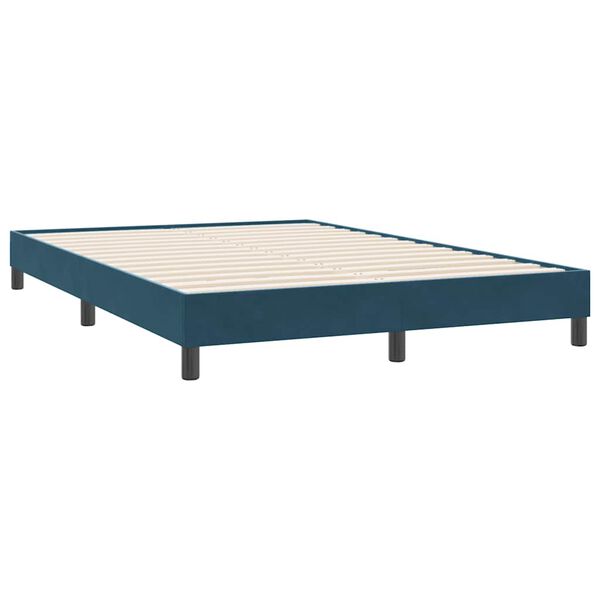 vidaXL Box Spring Gulta bez matrača Tum&scaron;i zila 160x220 cm samts