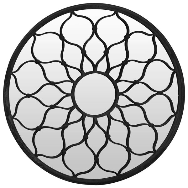 vidaXL dārza spogulis, melns, 60x3 cm, dzelzs, izmantošanai ārā