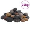 vidaXL pulēti oļi, 25 kg, krāsaini, 5-8 cm
