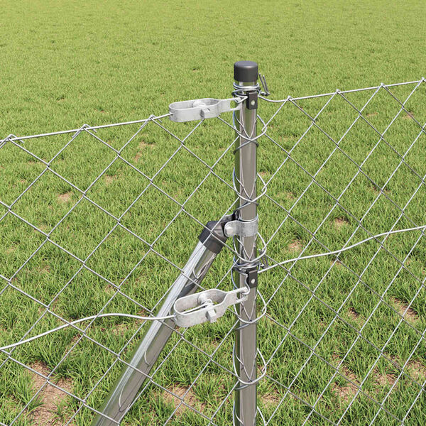 vidaXL Žoga āķis Sudraba 10 x 0,4 m (60 x 60 mm siets) Tērauds