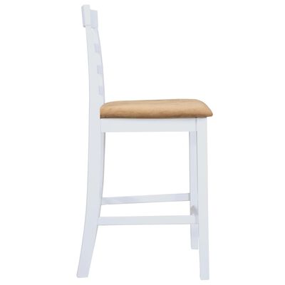 vidaXL bāra galda un krēslu komplekts, 3 gb., masīvkoks, dabīgs, balts