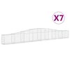 vidaXL arkveida gabiona grozi, 7 gb., 400x30x40/60 cm, cinkota dzelzs
