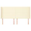 vidaXL galvgalis ar malām, 163x23x118/128 cm, krēmkrāsas mākslīgā āda