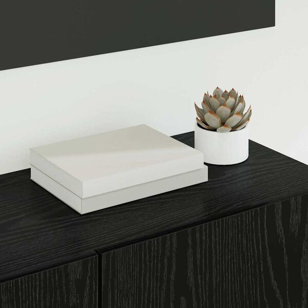 vidaXL Televizora skapī&scaron;a 4 pcs Melns ozolkoks Inženierijas koks