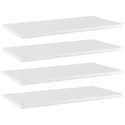 vidaXL plauktu dēļi, 4 gab., spīdīgi balti, 60x30x1,5cm, skaidu plātne