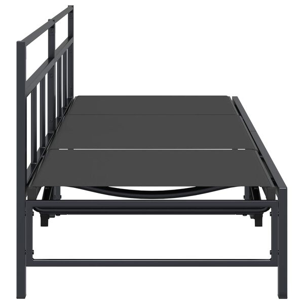 vidaXL Sauļo&scaron;anās krēsls Melns 200 x 62 x 59,5 cm Tekstilēna