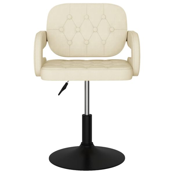 vidaXL grozāmi virtuves krēsli, 4 gab., krēmkrāsas audums