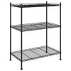 vidaXL 3 līmeņu glabā&scaron;anas plaukts, 60x35x76 cm, melns, 150 kg