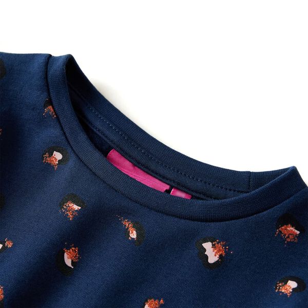 Bērnu kleita ar garām piedurknēm, tumši zila, 104