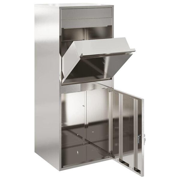 vidaXL Paku nodo&scaron;anas kaste ar uzglabā&scaron;anu Sudraba 47,5 x 38 x 59 cm