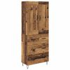 vidaXL Augstais skapītis ar atvilktni Vecs koks 69,5 x 34 x 180 cm