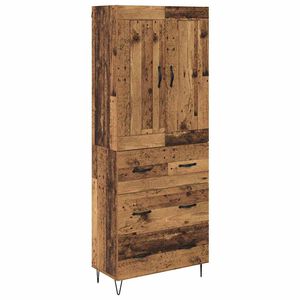 vidaXL Augstais skapītis ar atvilktni Vecs koks 69,5 x 34 x 180 cm