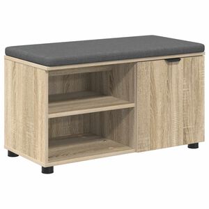 vidaXL Zāles sols ar spilvenu ar plauktu Sonoma ozols 80 x 38 x 46 cm