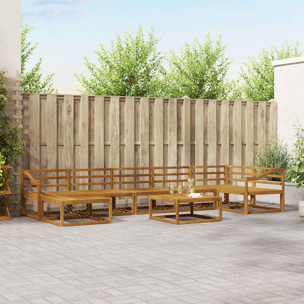 vidaXL Āra dīvānu komplekts 8 pcs Dabiska Cietā akācijas koks