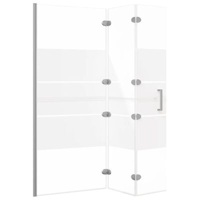 vidaXL salokāma dušas siena, ESG, 120x140 cm, balta