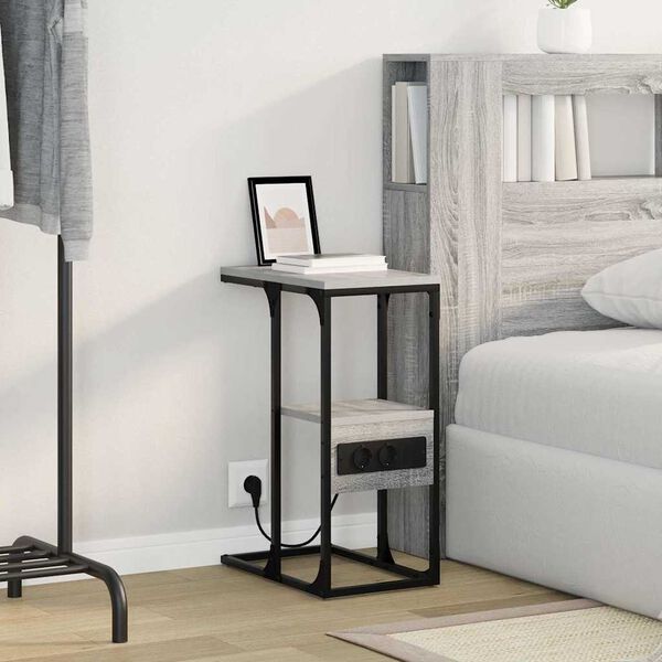 vidaXL Nakts skapītis Pelēka Sonomas ozola 41.5 x 26 x 60.5 cm