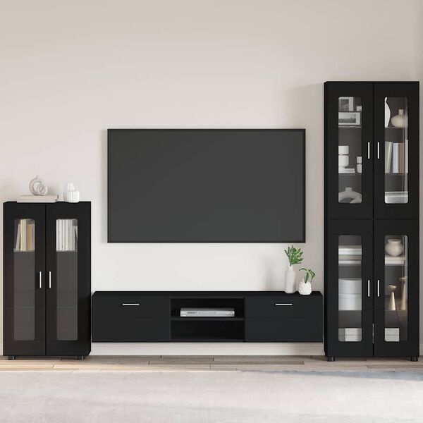 vidaXL Puse FLORIN Melna 55,5 x 29 x 103 cm Inženierijas koks