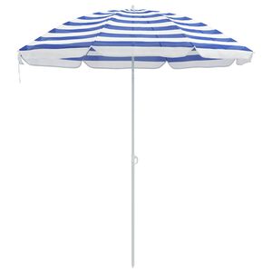 vidaXL Dārza parasols 240 cm 170T poliesters Zila un balta