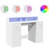 vidaXL rakstāmgalds, LED, balts, 120x55x91 cm, inženierijas koks