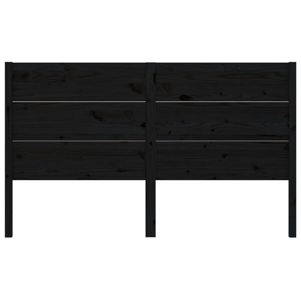 vidaXL galvgalis, melns, 126x4x100 cm, priedes masīvkoks