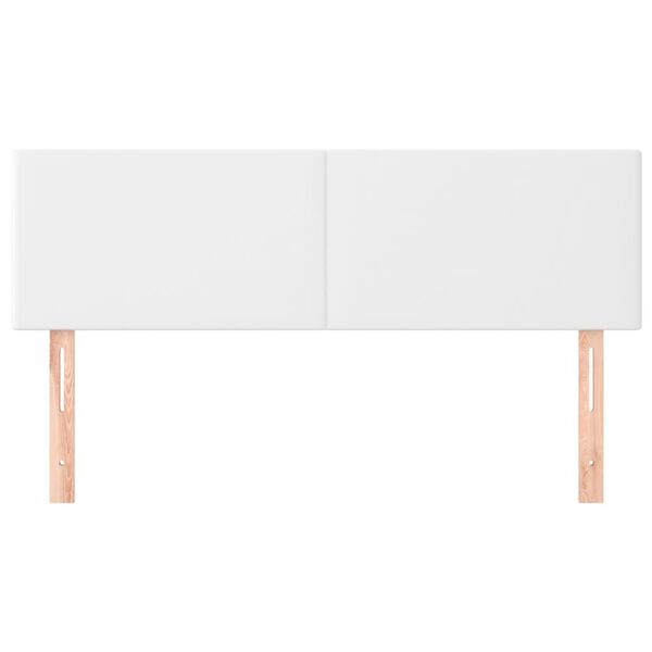 vidaXL gultas galvgaļi, 2 gab., 72x5x78/88 cm, balta mākslīgā āda