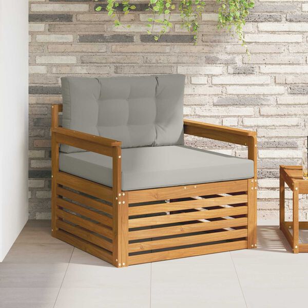 vidaXL Āra dīvānu komplekts Cieta akācijas koks un poliesters Dabiska