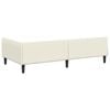 vidaXL Stūra gultas rāmis Krēmkrāsa 90 cm x 190 cm Samtsunfinieris