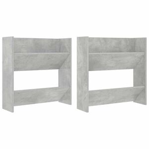 vidaXL sienas plaukti, 2 gab., betonpelēki, 60x18x60 cm, skaidu plātne