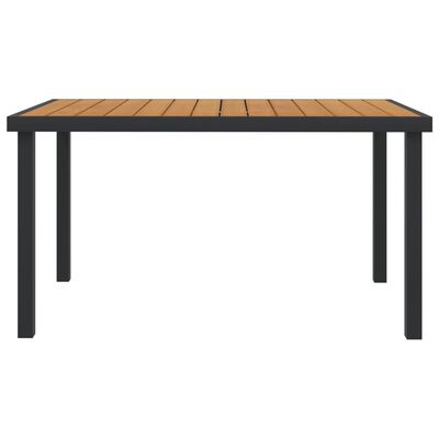 vidaXL dārza galds, brūns, 140x90x74 cm, alumīnijs un WPC