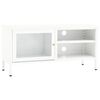 vidaXL TV skapītis, balts, 90x30x44 cm, tērauds un stikls