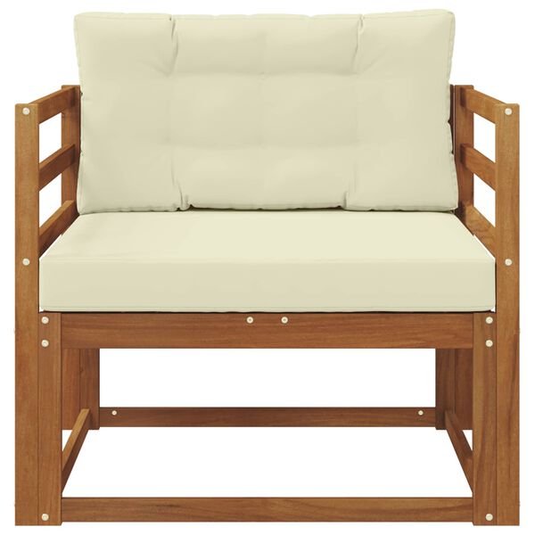 vidaXL Āra vidējā dīvāns Cietā akācijas koks Dabiska