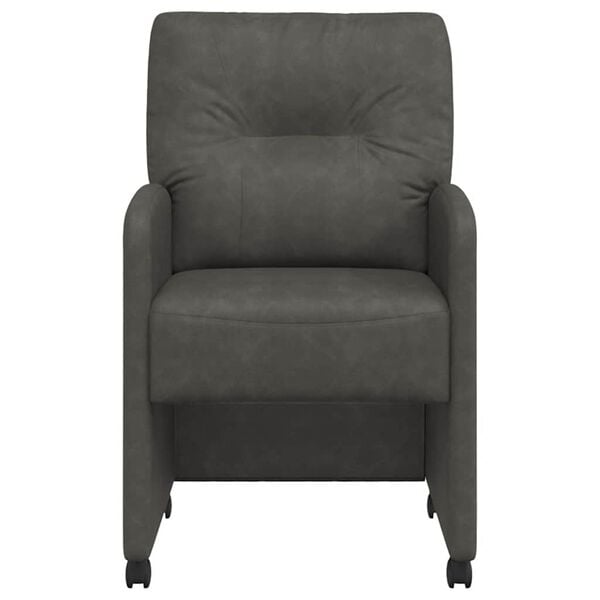 vidaXL Ēdamgalda krēsli ar ritenī&scaron;iem 2 pcs Melna 57 x 67 x 95 cm